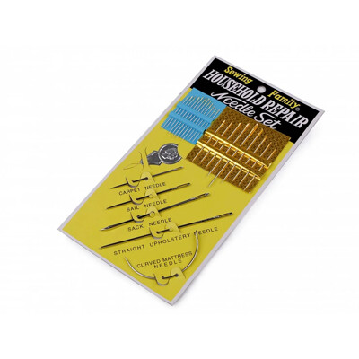 Súprava ručných a čalúnických ihiel, zlaté uši